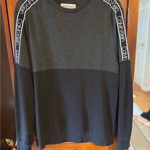 Calvin Klein Black and Gray Crewneck Sweater